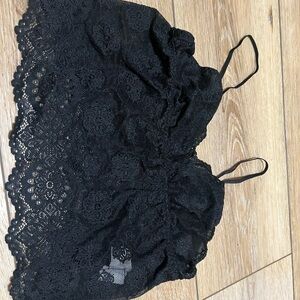 Black Lace Crop Top
